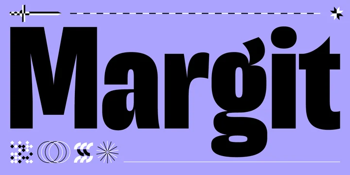 Ejemplo de fuente Margit SemiBold Italic