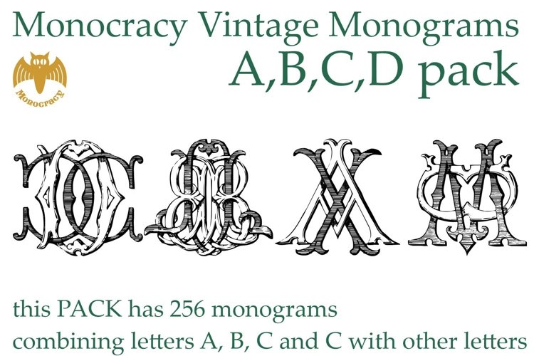 Ejemplo de fuente Monocracy Vintage Monograms G Regular