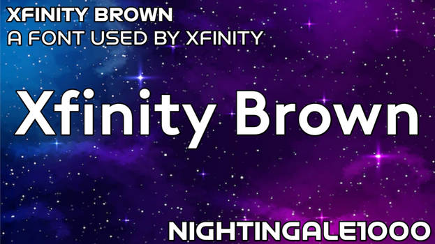 Ejemplo de fuente Xfinity Brown Bold Italic