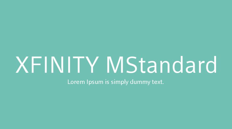 Ejemplo de fuente Xfinity Standard W Standard Light Italic