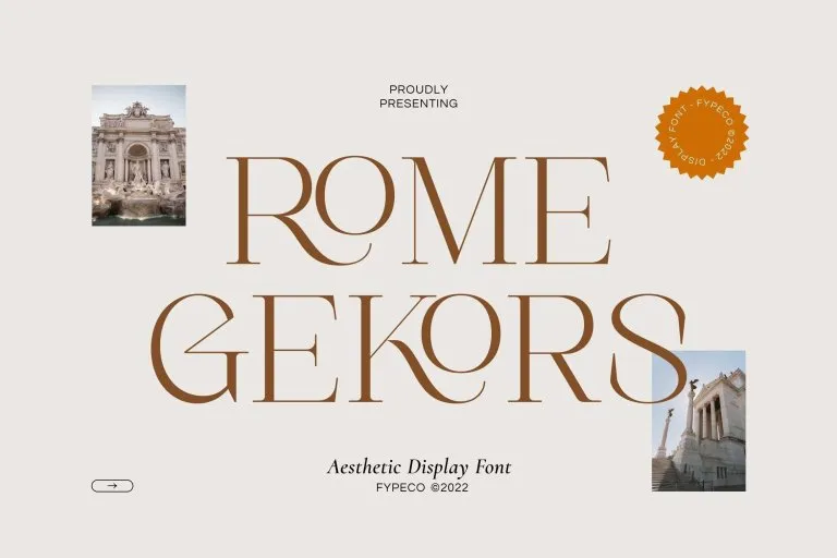 Ejemplo de fuente Rome Gekors