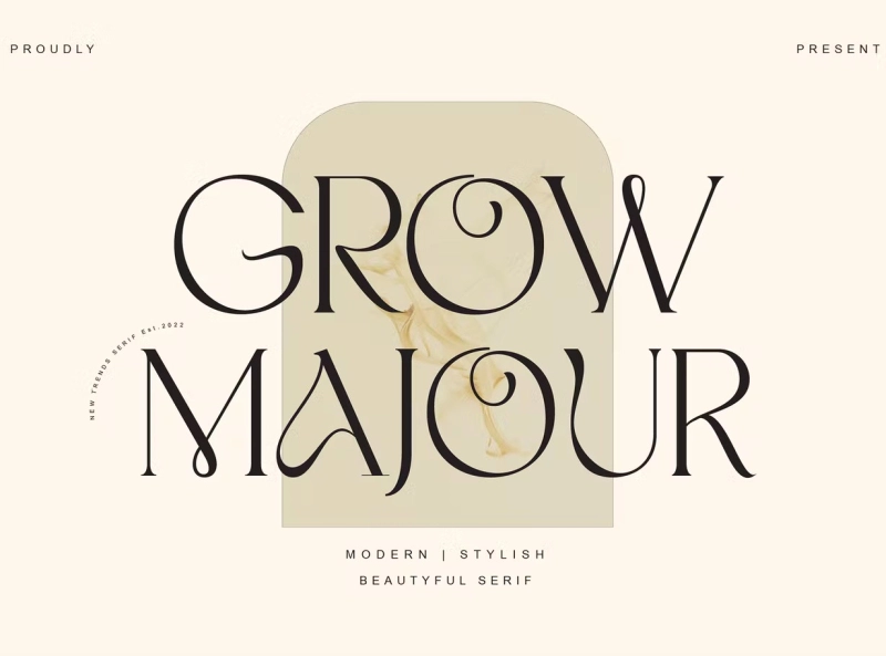 Ejemplo de fuente Grow Majour Regular