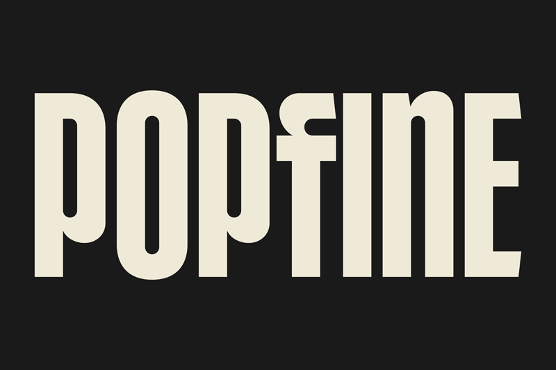 Ejemplo de fuente Popfine Italic