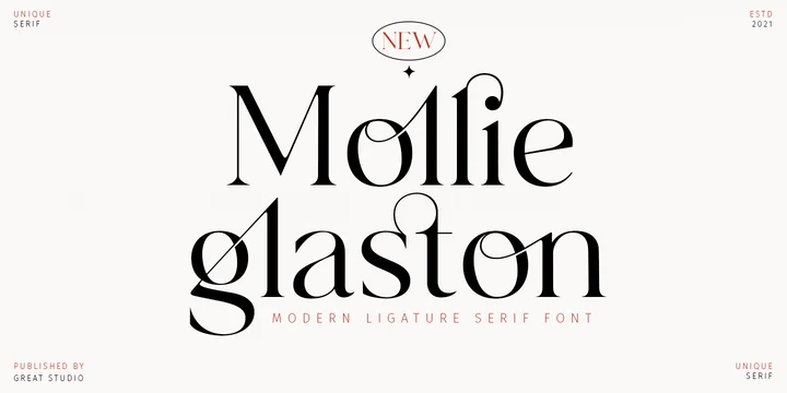Ejemplo de fuente Mollie Glaston Regular