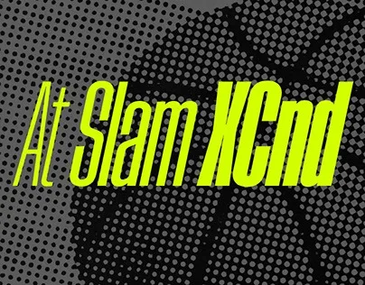 Ejemplo de fuente At Slam XCnd Super Slanted