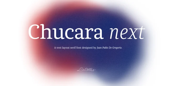 Ejemplo de fuente Chucara Next Normal Italic