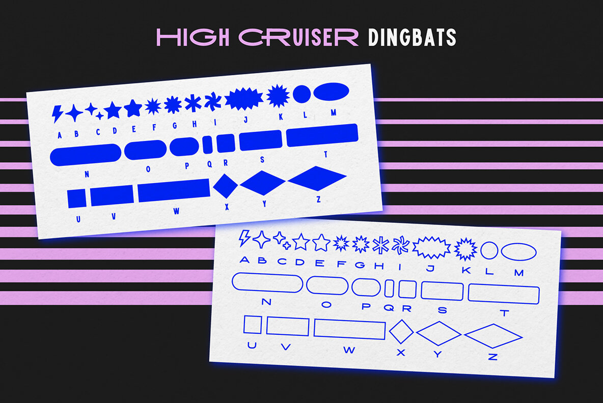 Ejemplo de fuente High Cruiser Dingbats