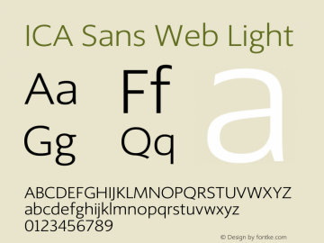 Ejemplo de fuente ICA Sans Web Light
