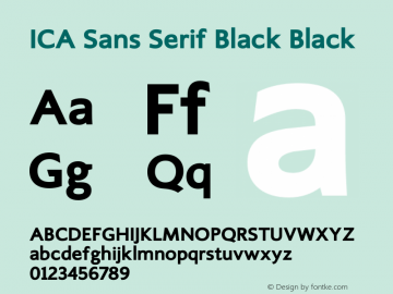 Ejemplo de fuente ICA Sans Serif Italic