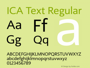 Ejemplo de fuente ICA Text Regular
