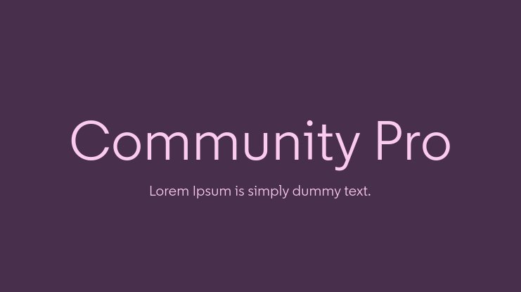 Ejemplo de fuente Community Pro Bold Italic