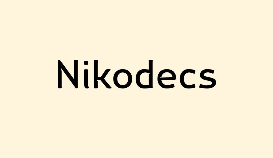Ejemplo de fuente Nikodecs Regular