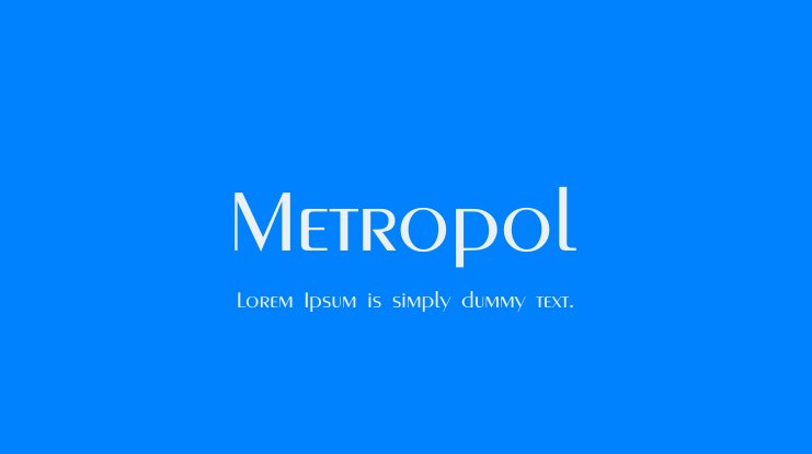 Ejemplo de fuente Metropol Regular