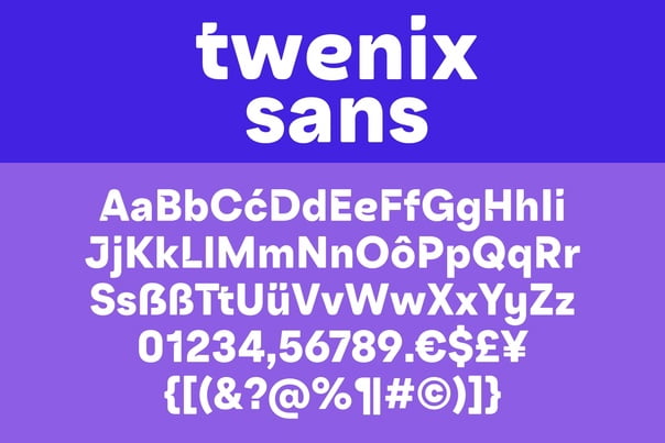 Ejemplo de fuente Twenix Sans