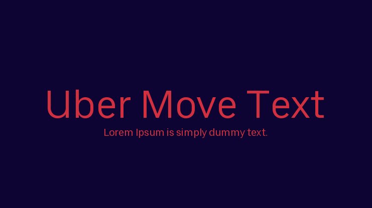 Ejemplo de fuente Uber Move Text AR Regular