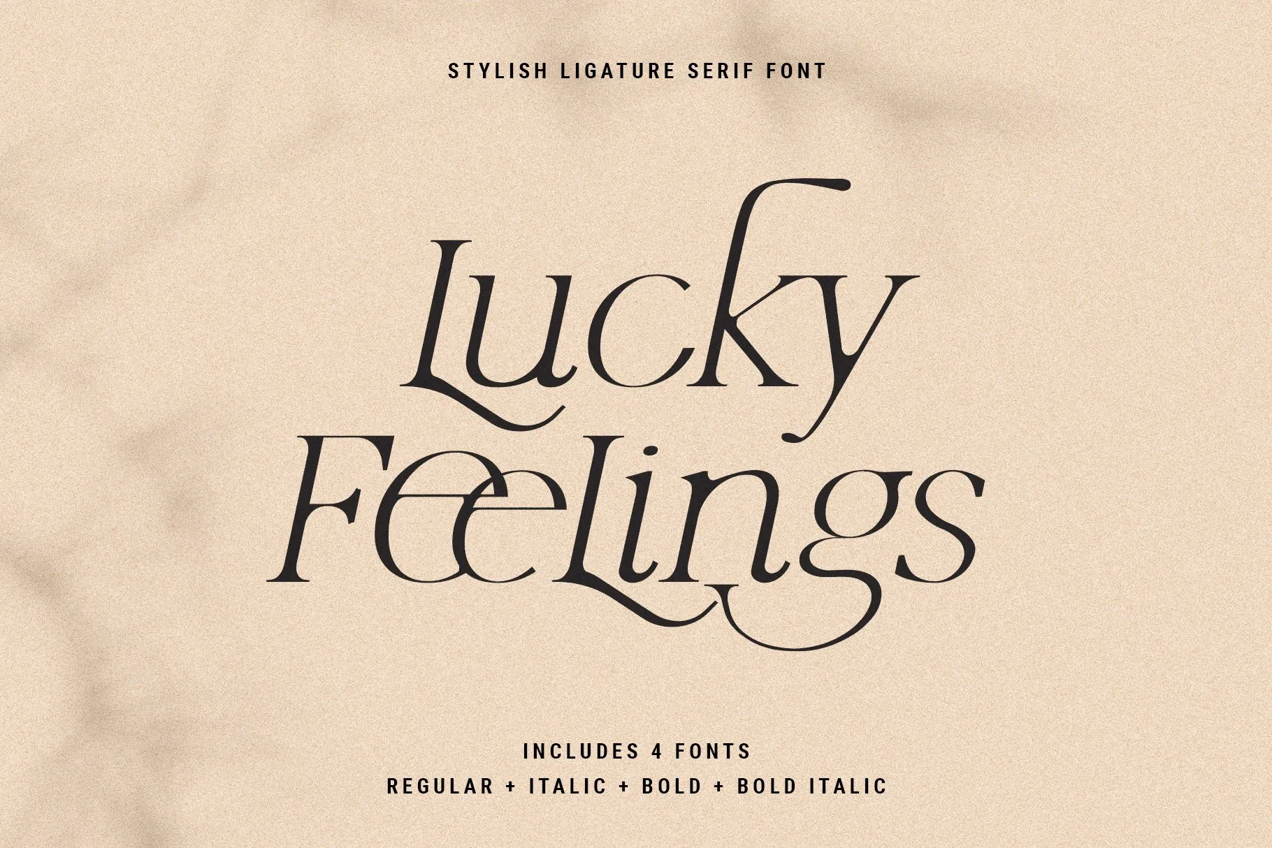 Ejemplo de fuente Lucky Feelings Bold Italic