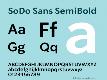 Ejemplo de fuente SoDo Sans Condensed SemiBold