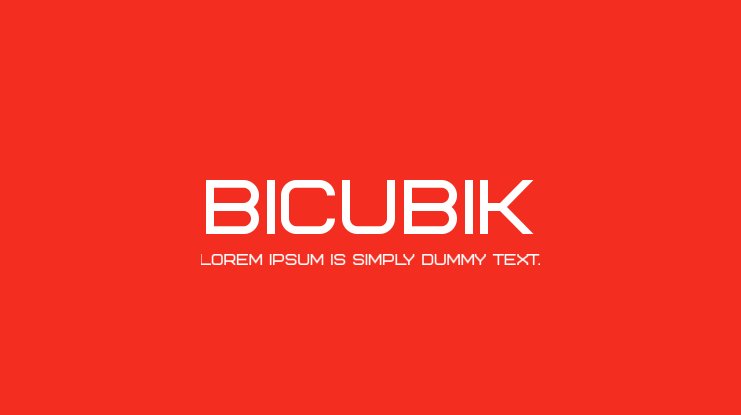 Ejemplo de fuente Bicubik Regular