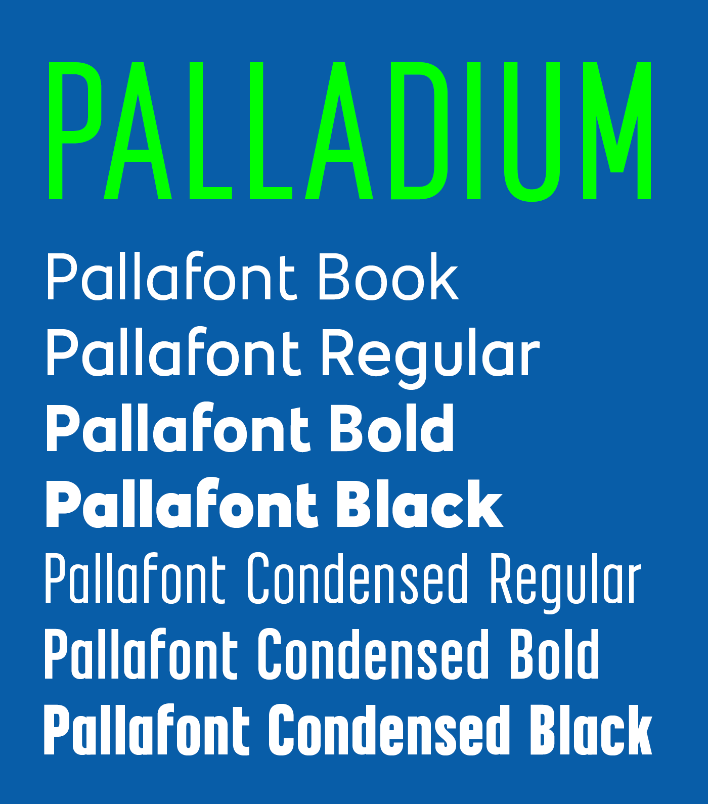 Ejemplo de fuente Palladium Bold