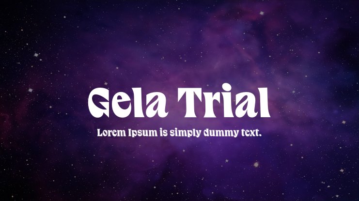 Ejemplo de fuente Gela Trial 72 pt