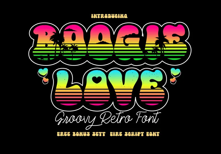 Ejemplo de fuente Boogie Love Stack