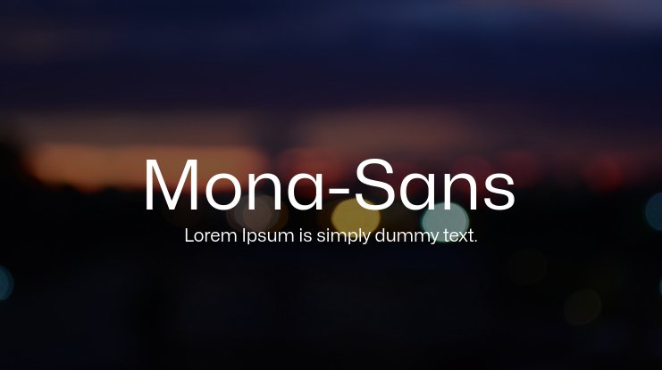 Ejemplo de fuente Mona Sans Italic