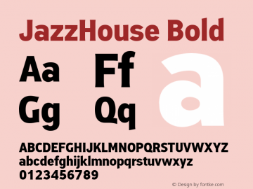 Ejemplo de fuente Jazz House Bold