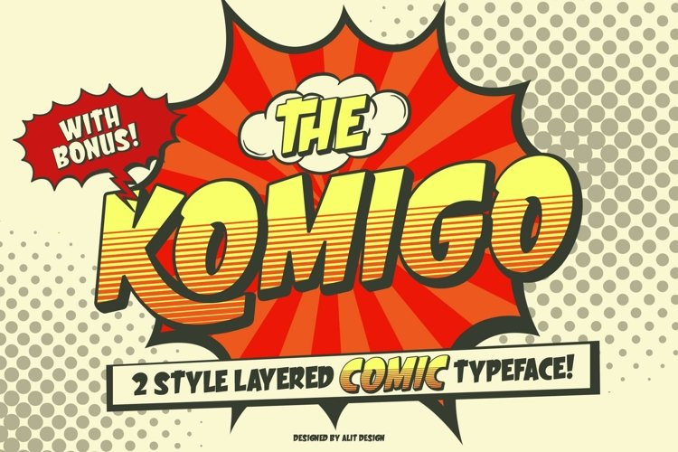 Ejemplo de fuente Komigo Line Italic