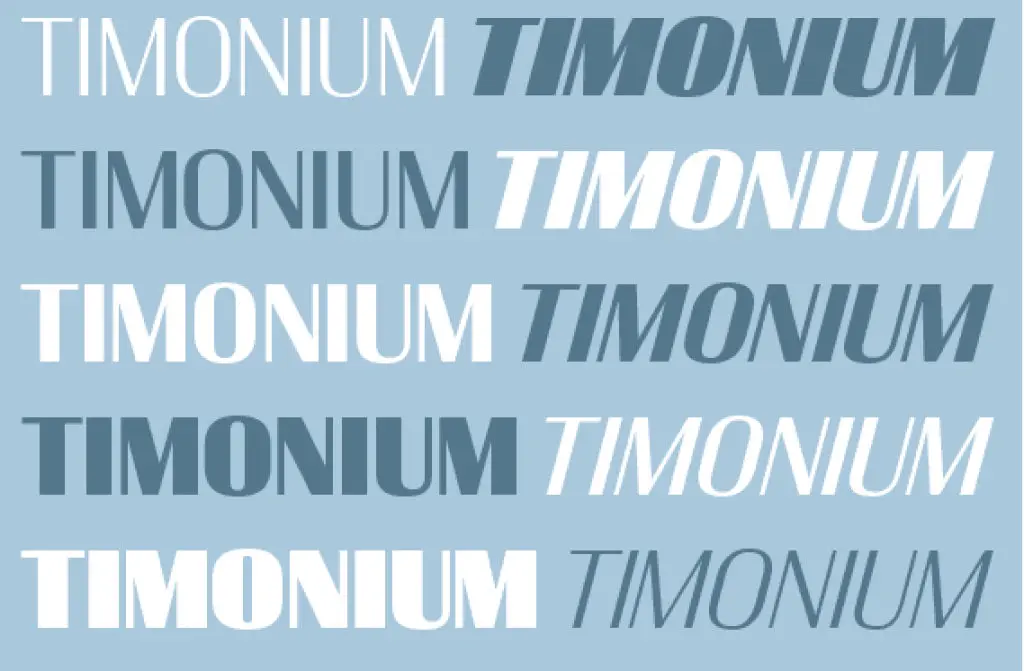 Ejemplo de fuente Timonium Bold Italic