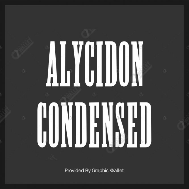Ejemplo de fuente Alycidon Condensed Regular