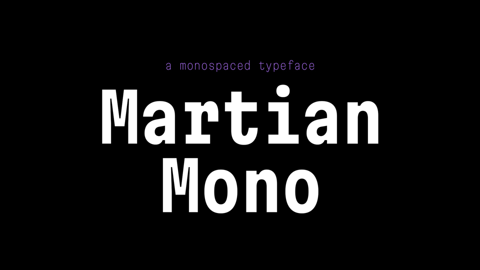 Ejemplo de fuente Martian Mono Regular