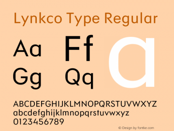 Ejemplo de fuente Lynkco Type Regular