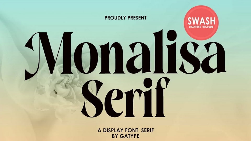 Ejemplo de fuente Monalisa Serif
