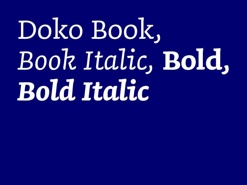 Ejemplo de fuente Doko Book Italic