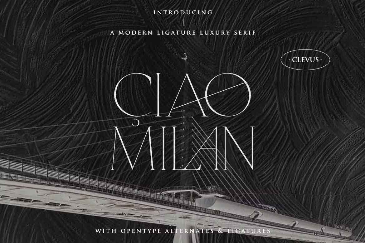 Ejemplo de fuente Ciao Milan Regular