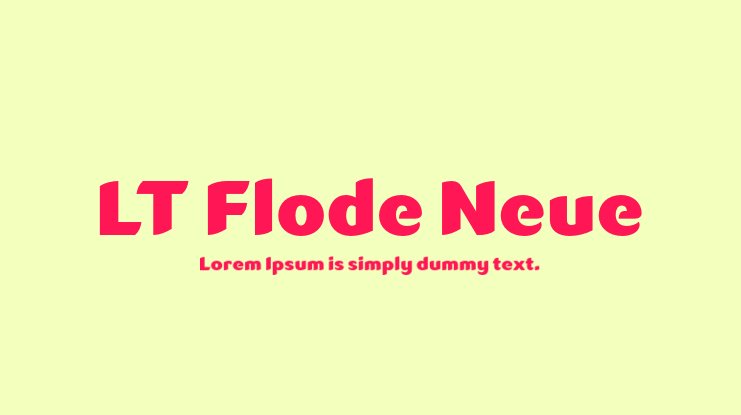 Ejemplo de fuente LT Flode Neue Italic
