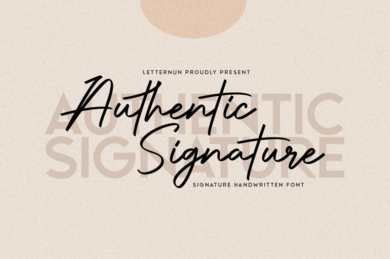 Ejemplo de fuente Signature Authentic