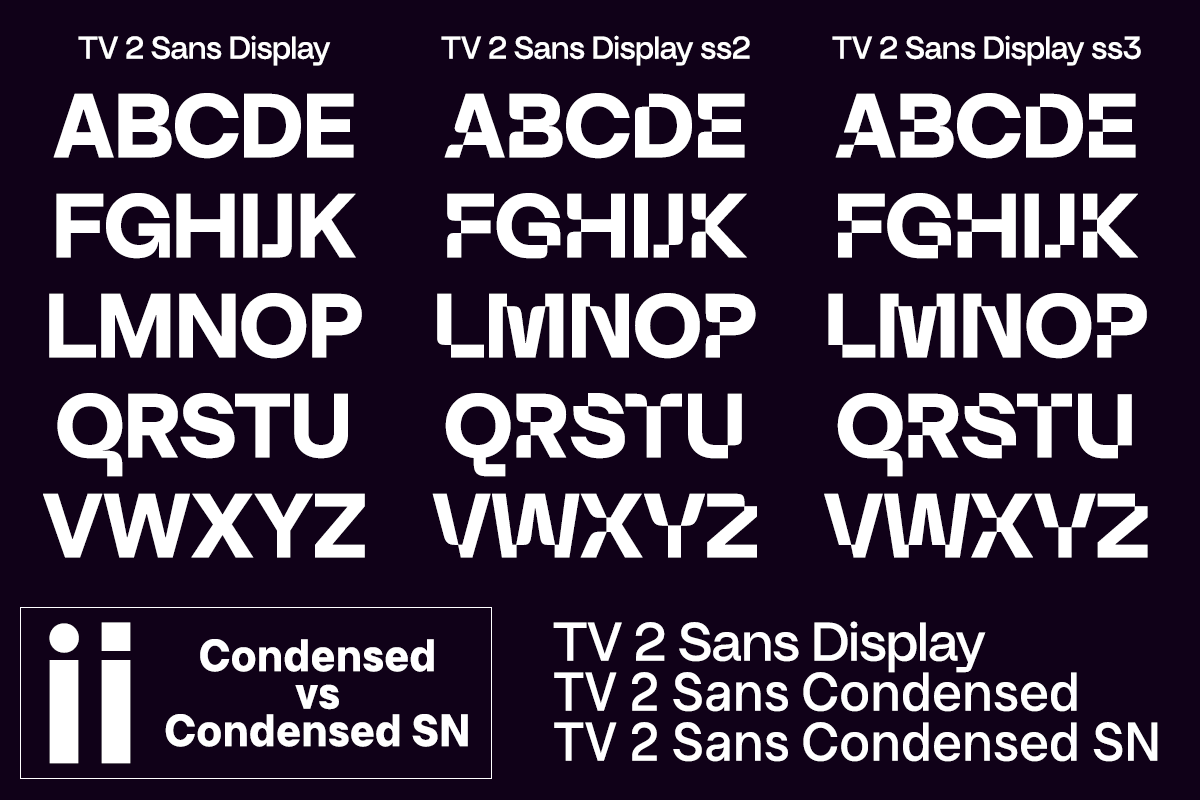 Ejemplo de fuente TV 2 Condensed SN