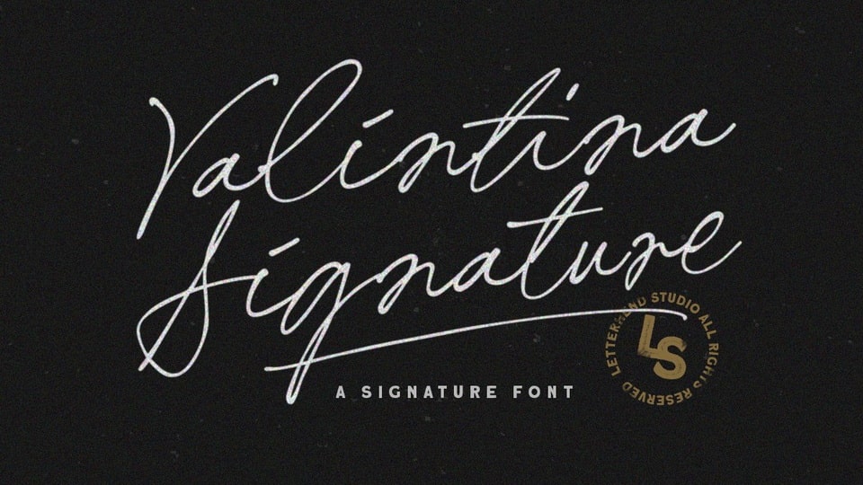 Ejemplo de fuente Valintina Signature Regular