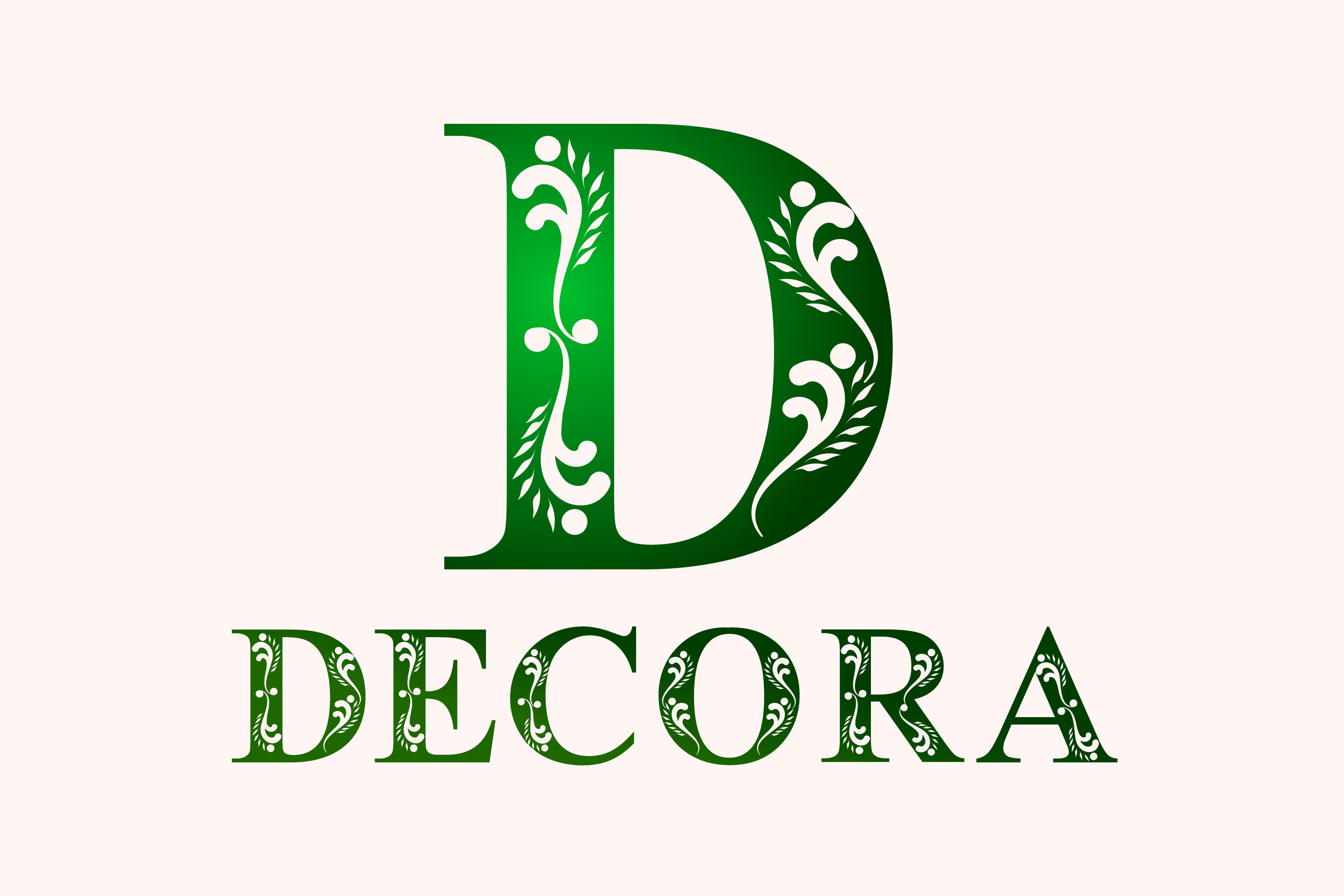 Ejemplo de fuente Decora Monogram Regular