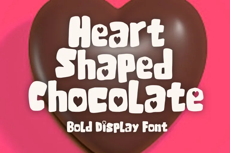Ejemplo de fuente Heart Shaped Chocolate Regular