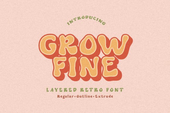 Ejemplo de fuente Grow Fine Outline