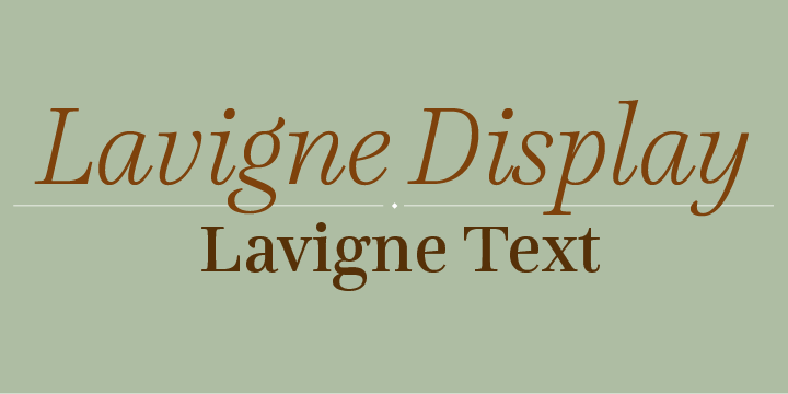 Ejemplo de fuente Lavigne Text Italic