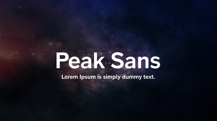 Ejemplo de fuente Peak Sans Italic