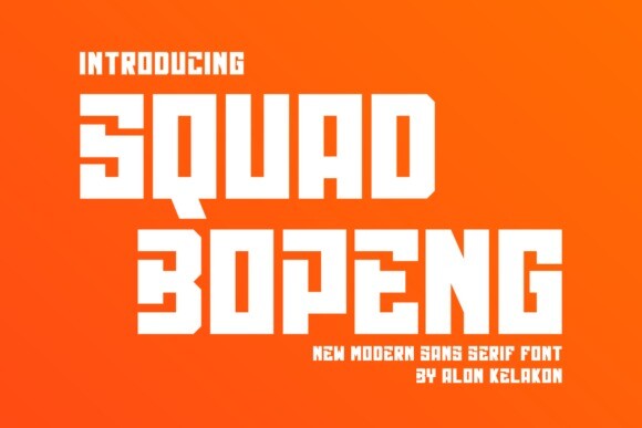 Ejemplo de fuente Squad Bopeng