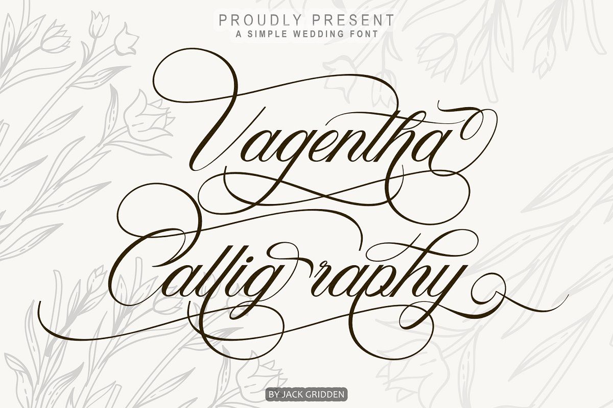 Ejemplo de fuente Vagentha Calligraphy Regular