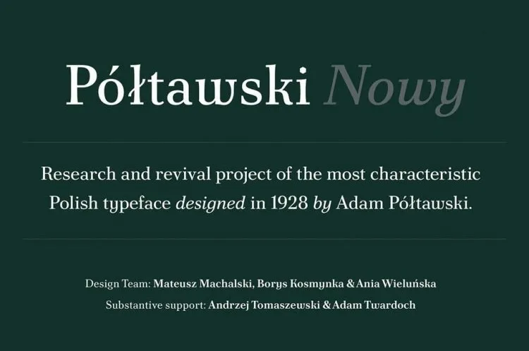 Ejemplo de fuente Poltawski Nowy Medium Italic