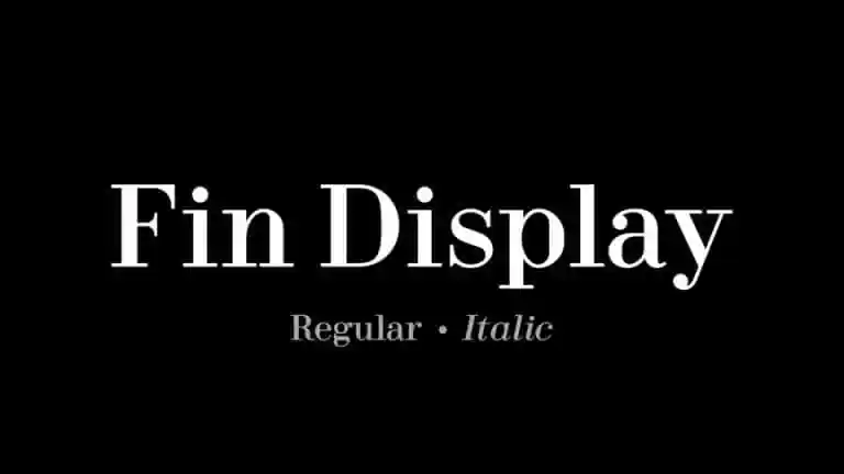 Ejemplo de fuente Fin Serif Display Italic