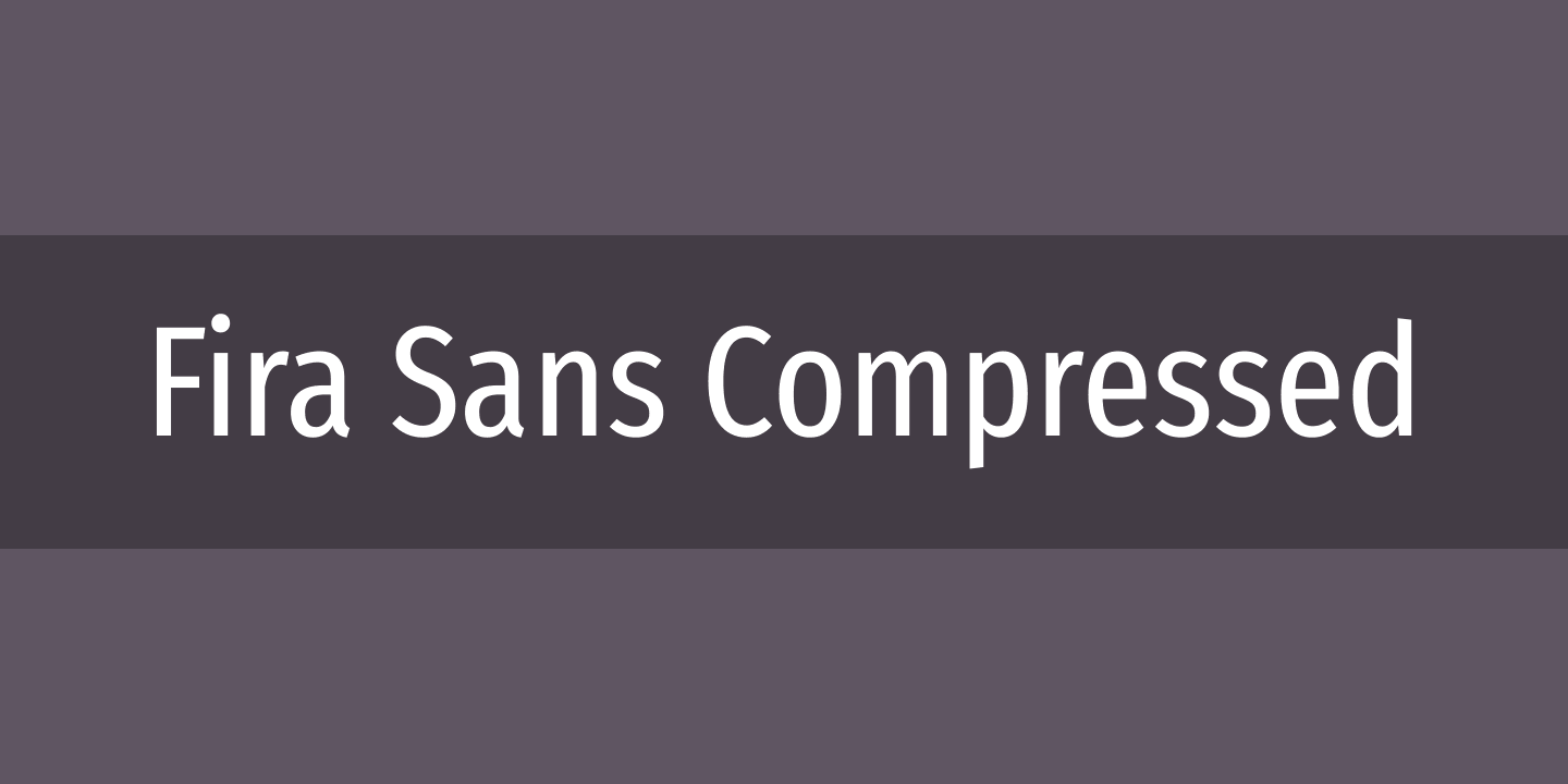Ejemplo de fuente Fira Sans Compressed Regular