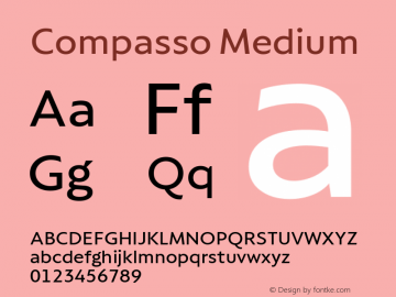 Ejemplo de fuente Compasso Extended Medium Italic